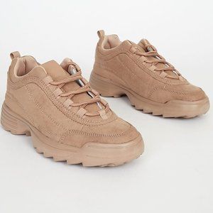 NWT Lulus Suede Lace-Up Sneakers